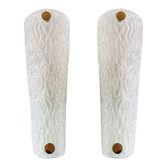 Image 1 of Set Of Two Italian "Graniglia" Murano Glass Wall Sconces In Mid-Century Modern Style