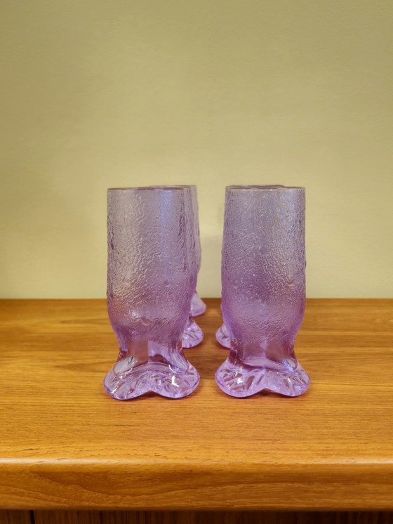 Image 1 of 6X Murano Alexanderite Neodymium Long Drink Glasses