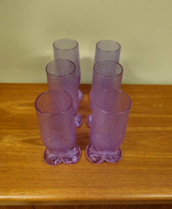 Image 1 of 6X Murano Alexanderite Neodymium Long Drink Glasses