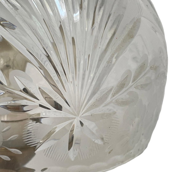 Image 1 of Lampada da tavolo vintage / Hollywood Regency in cristallo con base in ottone, in ottime condizioni.