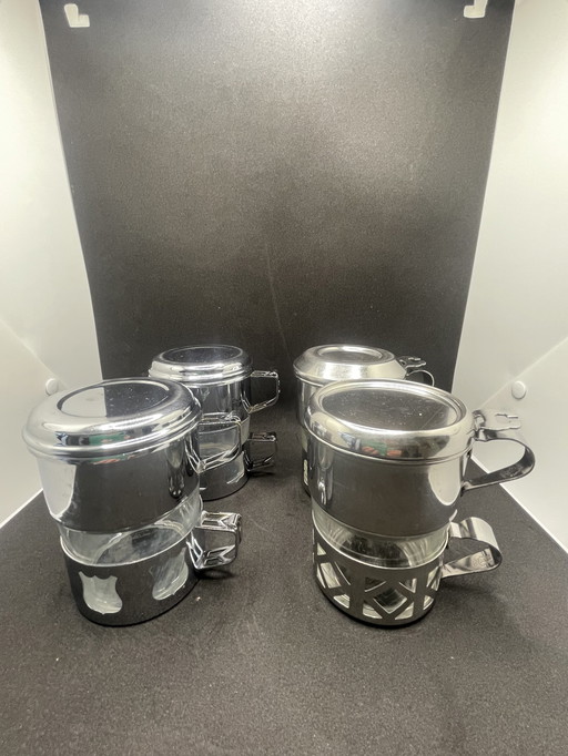 4 Stainless Steel Cafetières