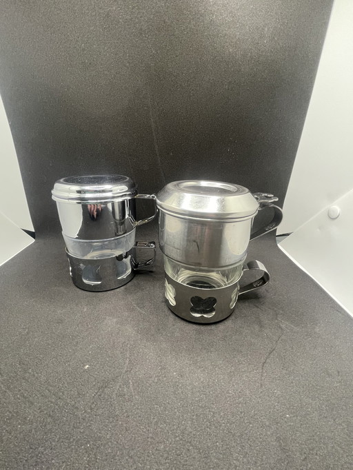 4 Stainless Steel Cafetières