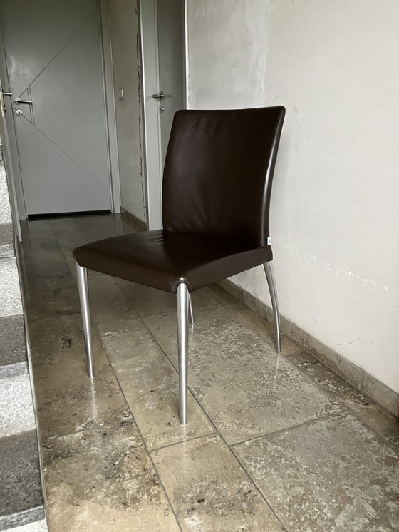 Image 1 of 8X Jori Mikono Chairs, Dark Brown Leather In Top Condition!