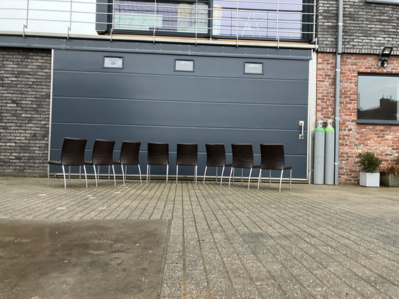 Image 1 of 8X Jori Mikono Chairs, Dark Brown Leather In Top Condition!