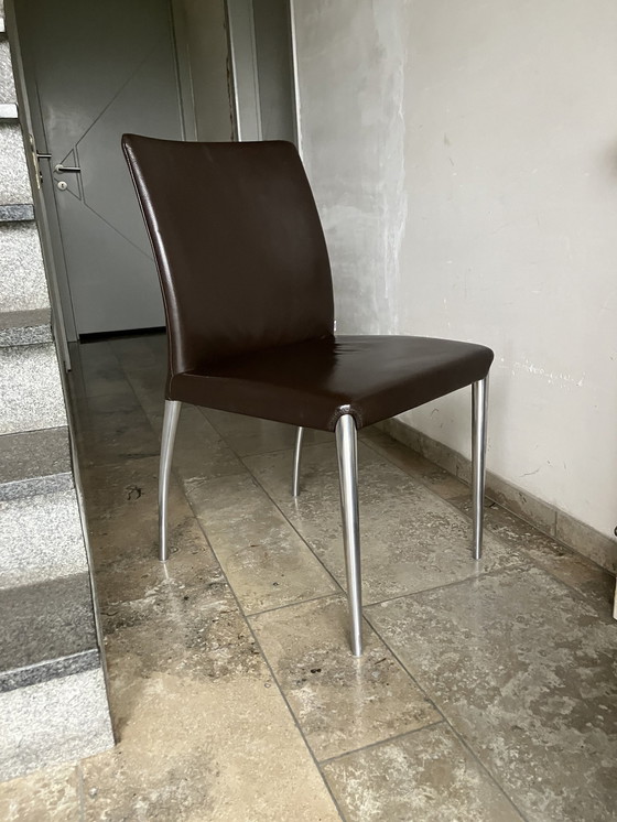 Image 1 of 8X Jori Mikono Chairs, Dark Brown Leather In Top Condition!