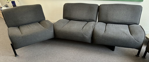 2 Copies Of The 3 Seater Sofa Model 125 Veranda 3 By Vico Magistretti For Cassina From The 1980s.