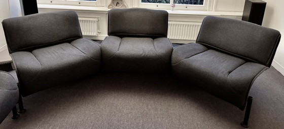 Image 1 of 2 Copies Of The 3 Seater Sofa Model 125 Veranda 3 By Vico Magistretti For Cassina From The 1980s.