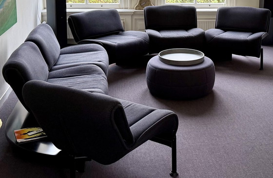 Image 1 of 2 Copies Of The 3 Seater Sofa Model 125 Veranda 3 By Vico Magistretti For Cassina From The 1980s.