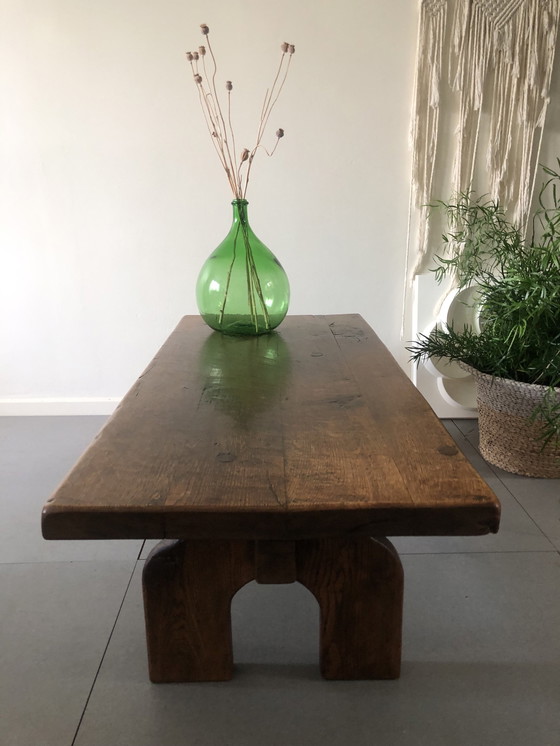 Image 1 of Brutalist solid wood coffee table