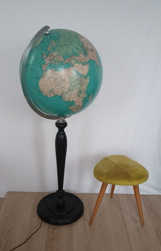 Image 1 of Mega Large Fifties Globe With Lighting On Foot