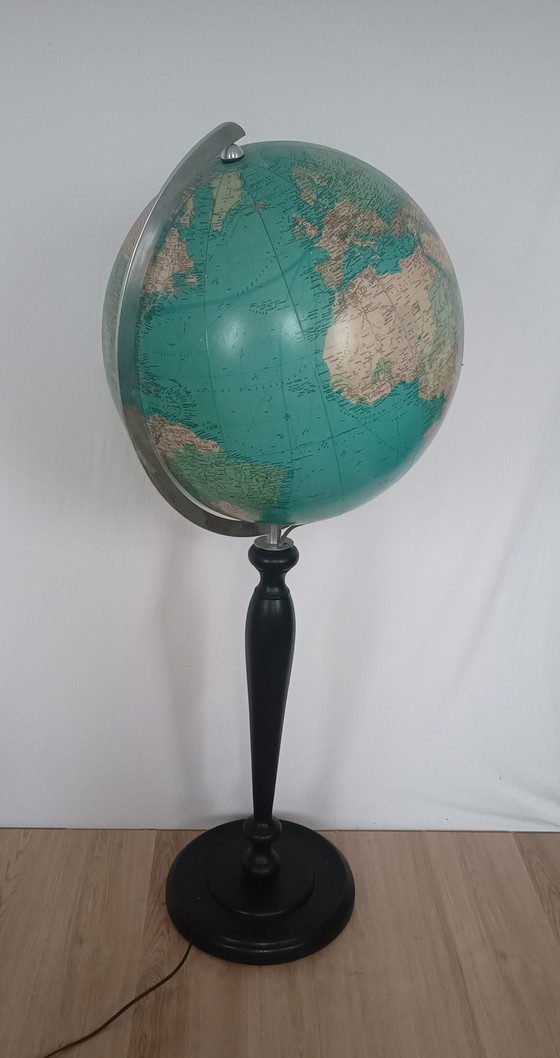 Image 1 of Mega Large Fifties Globe With Lighting On Foot