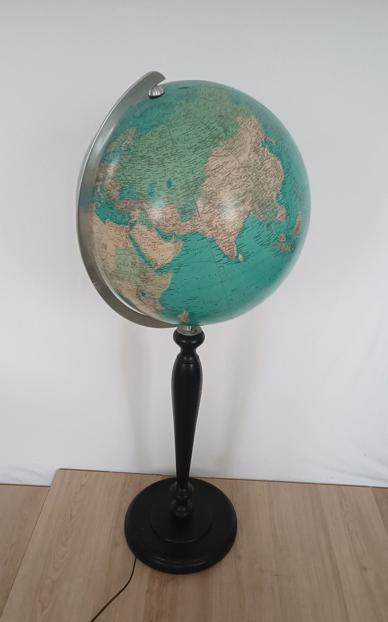 Image 1 of Mega Large Fifties Globe With Lighting On Foot