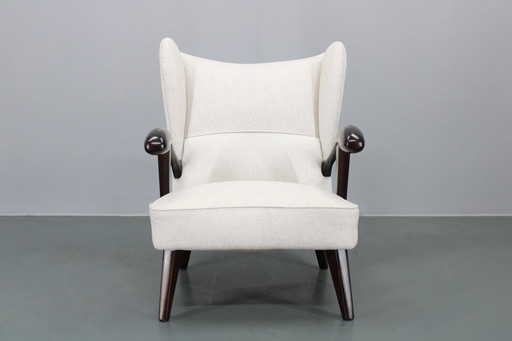 1950S Restored Wing Chair , Czechoslovakia