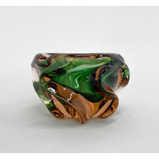 Image 1 of Vintage glass ashtray by Josef Hospodka for Chribska Glassworks, Czechoslovakia 1960