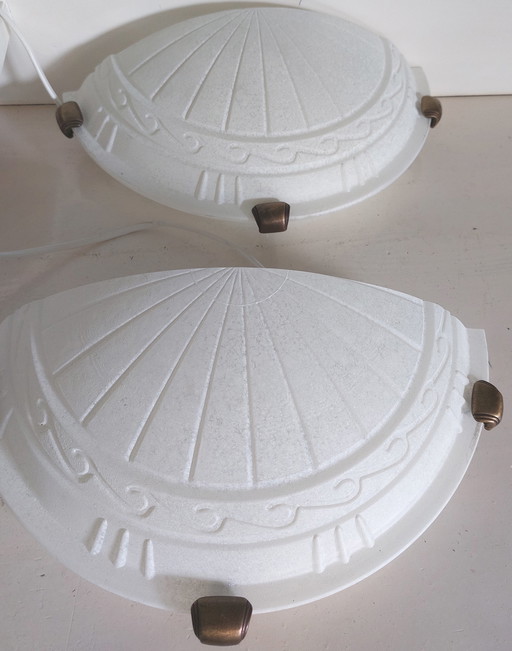 2x Art deco set of wall lights