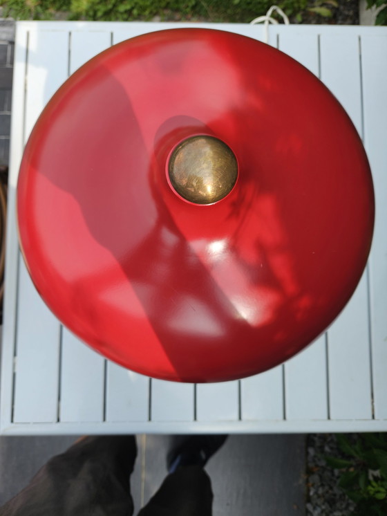 Image 1 of Lampe de bureau à champignon rouge massif Modèle 12765