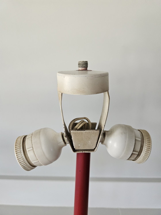 Image 1 of Lampe de bureau à champignon rouge massif Modèle 12765