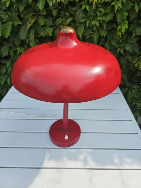 Image 1 of Lampe de bureau à champignon rouge massif Modèle 12765