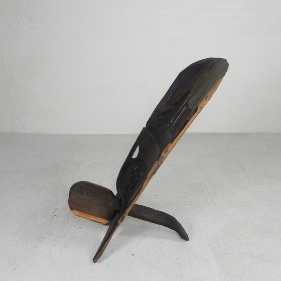 Image 1 of Solid ebony Makonde Palaver chair, 1970s