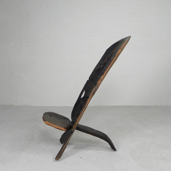 Image 1 of Solid ebony Makonde Palaver chair, 1970s