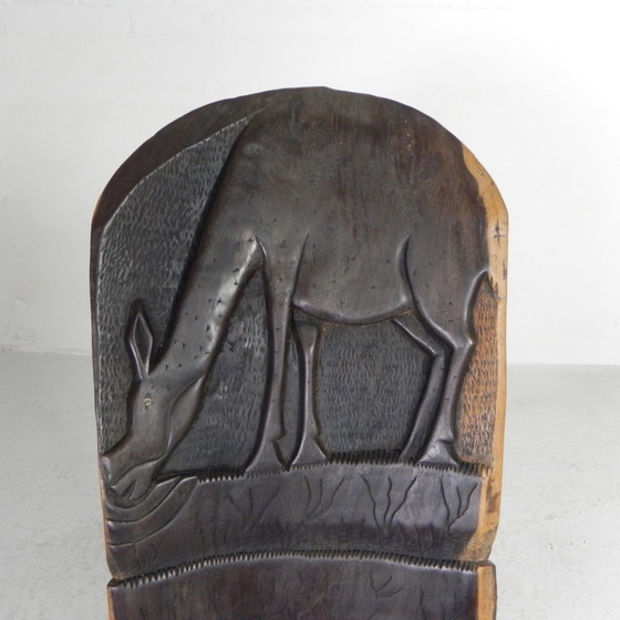 Image 1 of Solid ebony Makonde Palaver chair, 1970s