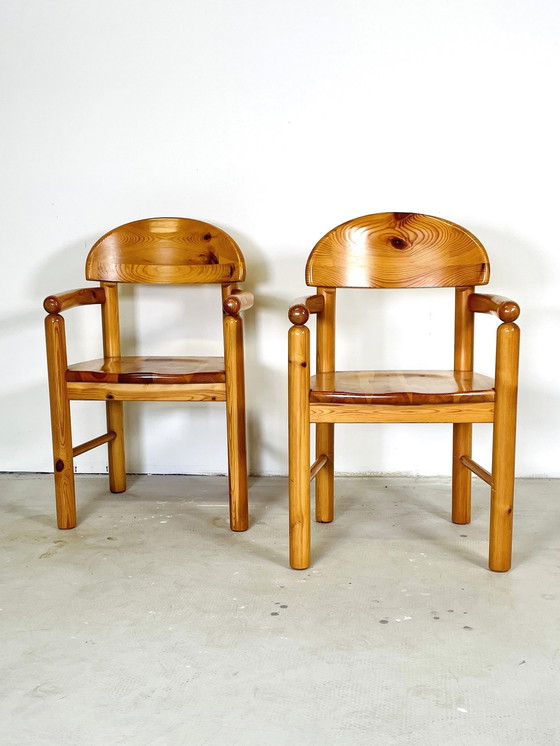 Image 1 of 2 Pine Chairs With Armrest By R. Daumiller