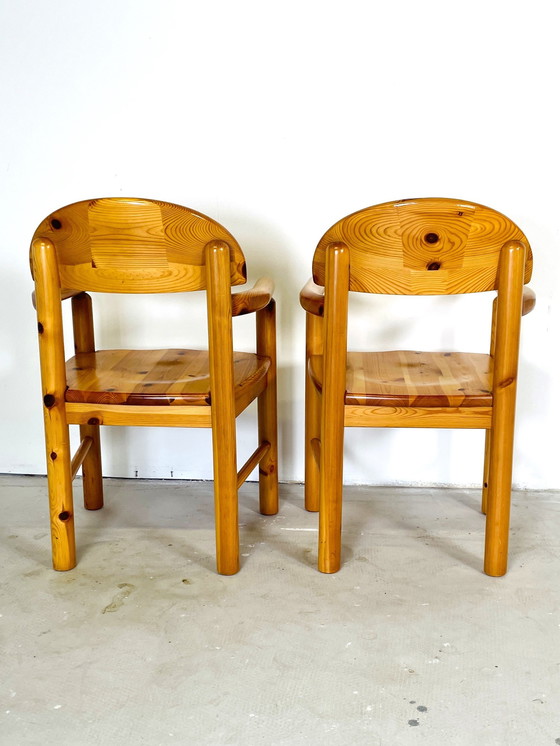 Image 1 of 2 Pine Chairs With Armrest By R. Daumiller