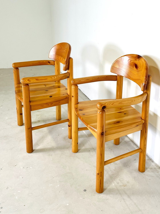 Image 1 of 2 Pine Chairs With Armrest By R. Daumiller