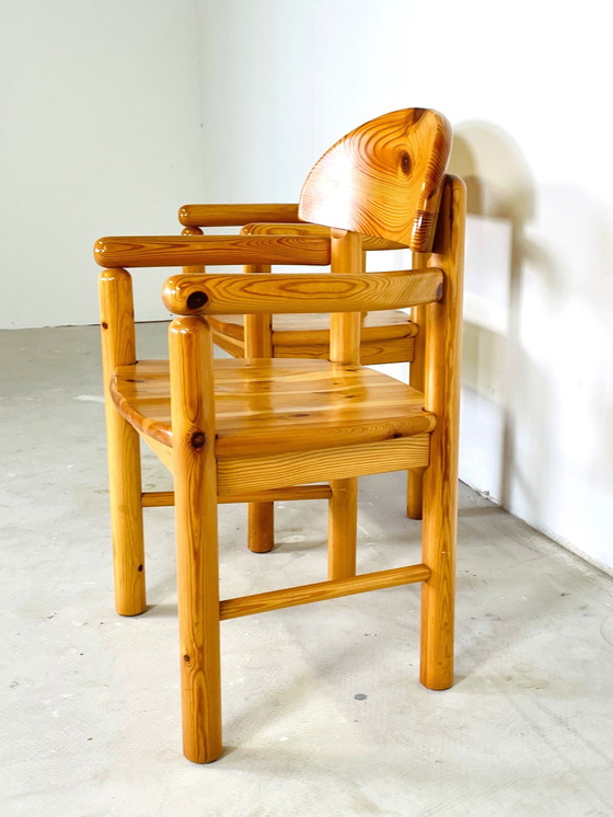 Image 1 of 2 Pine Chairs With Armrest By R. Daumiller