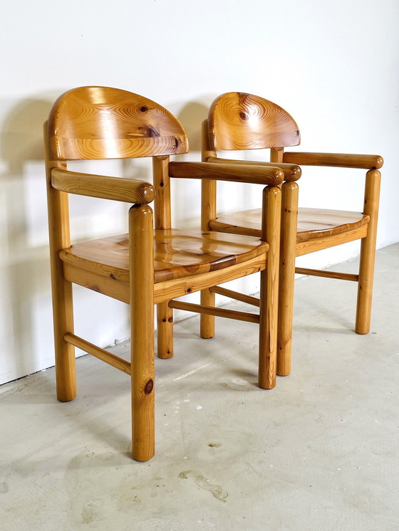 Image 1 of 2 Pine Chairs With Armrest By R. Daumiller