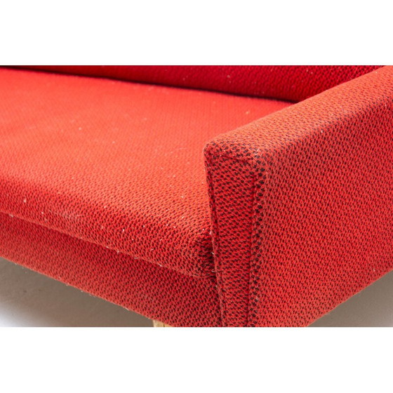 Image 1 of Vintage folding sofa in wood and fabric, Czechoslovakia 1960