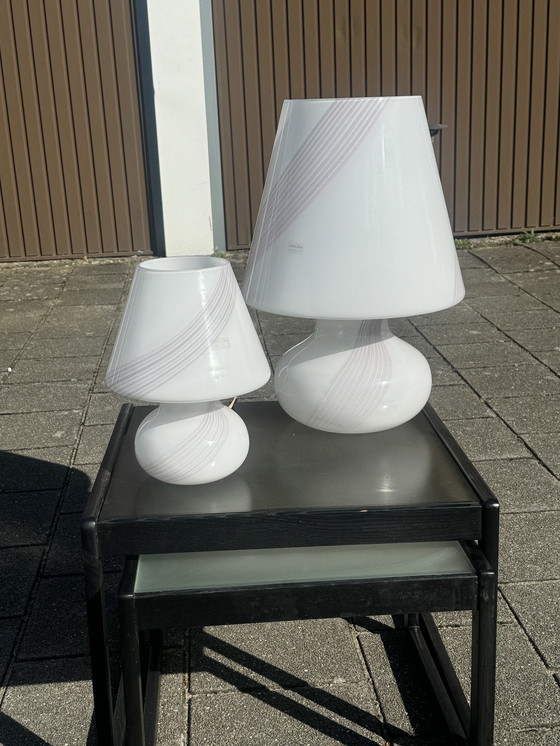 Image 1 of 2x Vintage Mushroom table lamp