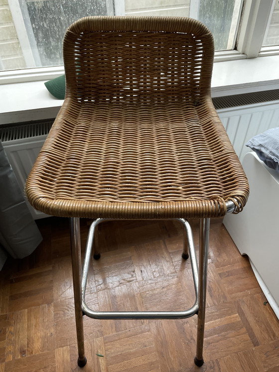 Image 1 of 3x Rattan bar stool