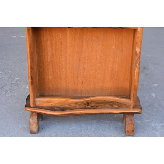 Image 1 of Vintage Brutalist olive wood bookcase, 1960-1970