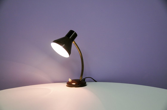 Image 1 of brown metal desk lamp bendable