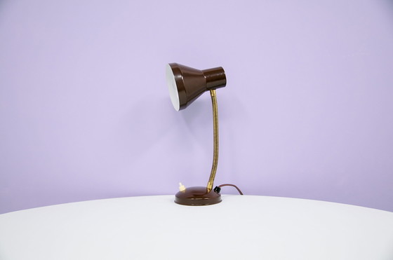 Image 1 of brown metal desk lamp bendable