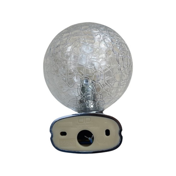 Image 1 of Pair of vintage chrome plastic and glass wall lamps for DusselPlastic, Germany 1980