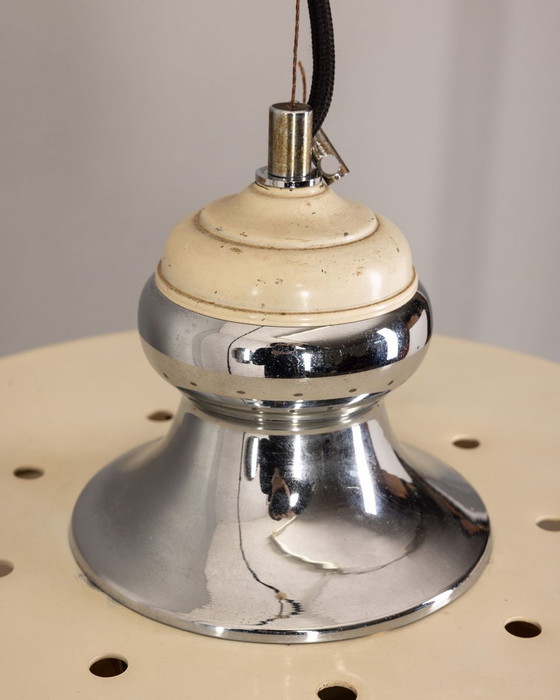 Image 1 of Vintage Italian Chandelier in White Metal, 1970s