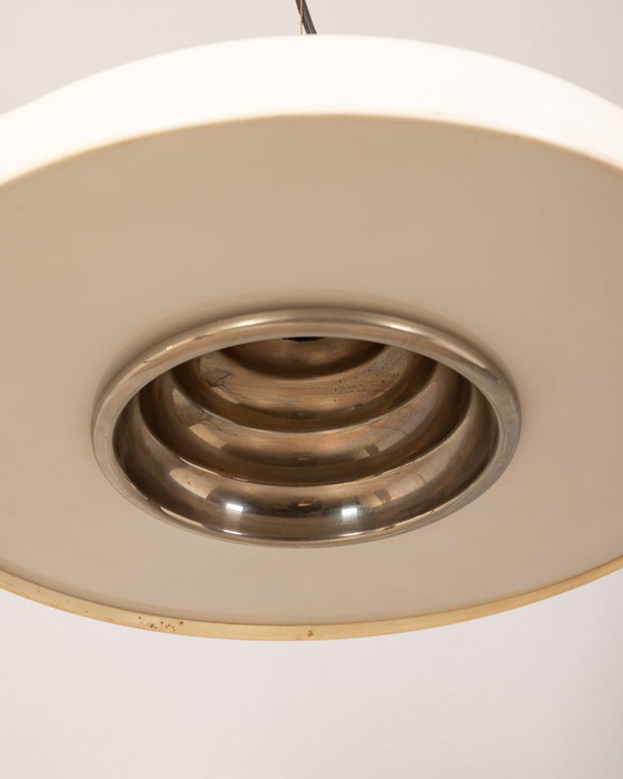 Image 1 of Vintage Italian Chandelier in White Metal, 1970s