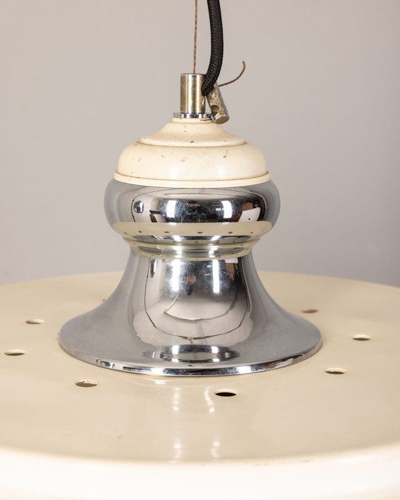 Image 1 of Vintage Italian Chandelier in White Metal, 1970s