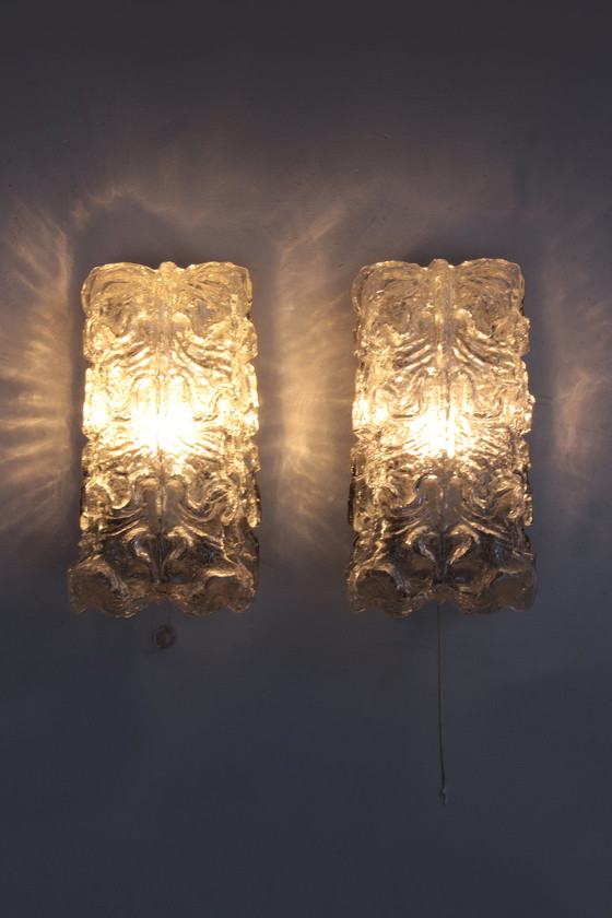 Image 1 of Glass hut Limburg wall lights made of glass,1960 Germany