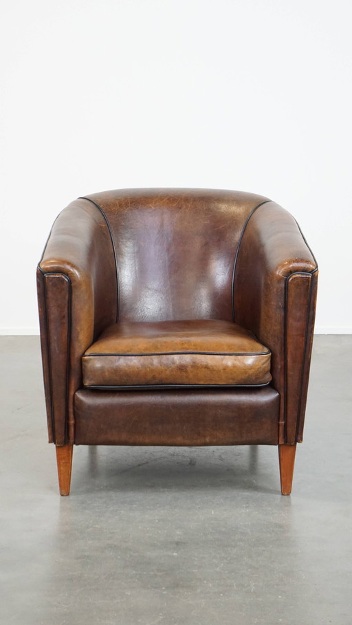 Dark Sheep Leather Club Chair