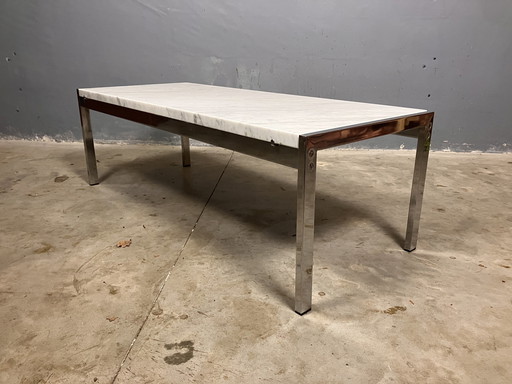 Marble Coffee Table Chrome Mid - Century