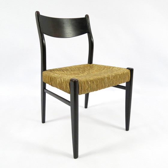 Image 1 of Set of 4 Belgian straw chairs, 1950s