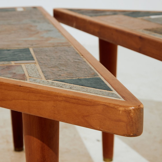 Image 1 of Tavolino da caffè in teak e ceramica Mk10429 di Britt Sallingboe, set da 2