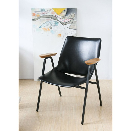Vintage Black lounge chair model Lupina from Niko Kralj for Stol Kamnik, 1970s