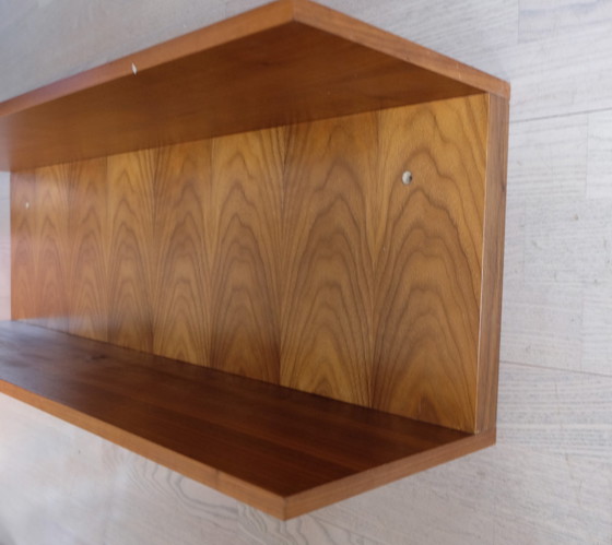 Image 1 of Wall shelf U-shaped walnut 60s design 100 cm Similar Wilhelm Renz Waeb