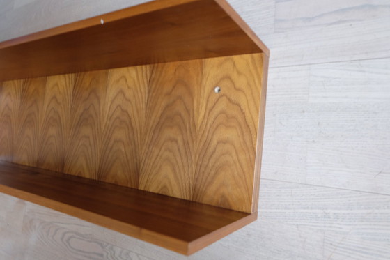 Image 1 of Wall shelf U-shaped walnut 60s design 100 cm Similar Wilhelm Renz Waeb