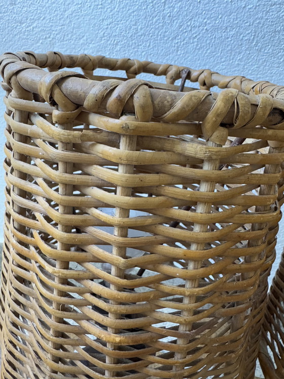 Image 1 of Lampade in rattan e vite anni '60 (X2)