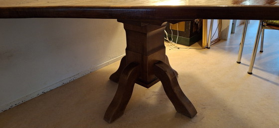 Image 1 of 6-Sided Oak Table